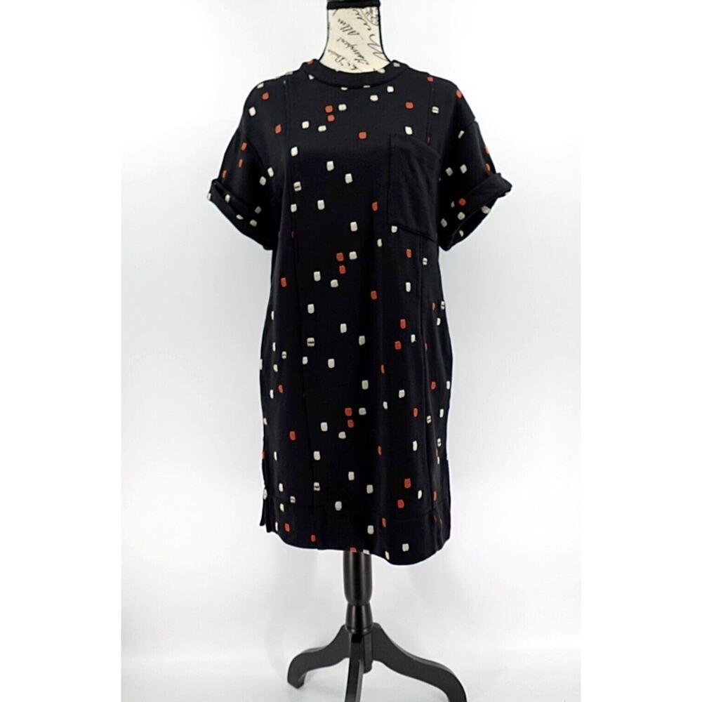 Jason Wu Grey‎ Shirt Dress Women XS Black Dash Embroidered Minimalist Mod Retro
